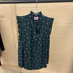 Kate Spade sleeveless blouse with ruffle detail